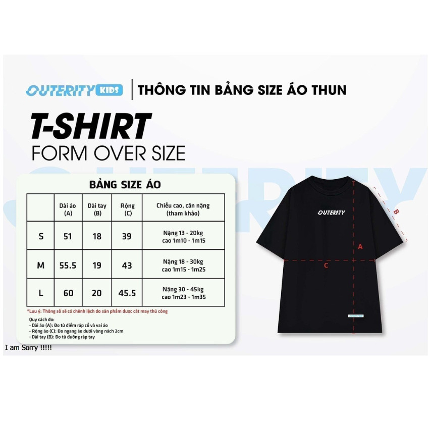 Áo thun Local Brand Outerity Rainbow Tee Kids / Black Color