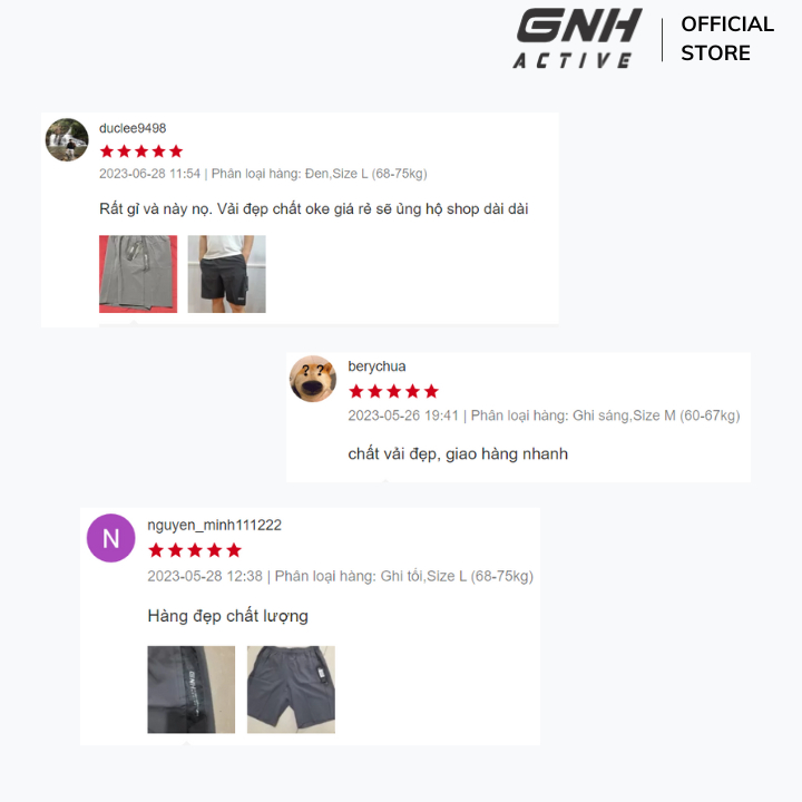 Quần short nam phong cách trẻ trung năng động chất vải gió thoáng mát | GNH QSG23002