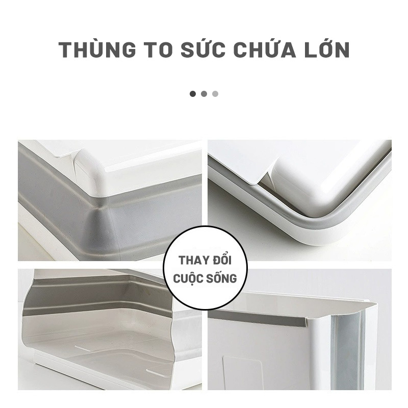 Thùng rác treo tủ bếp, gắn tường có thể gấp gọn thông minh, tiện lợi, không chiếm diện tích, không gây vướng víu
