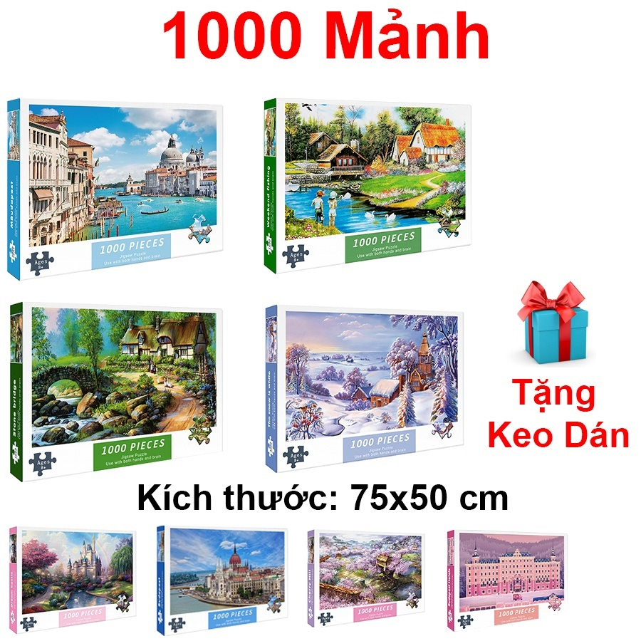 Ghép Tranh 1000 Mảnh Phong Cảnh Dành Cho Người Lớn Và Trẻ Em, Tranh Ghép Xếp Hình 1000 Miếng Đồ Chơi Giáo Dục
