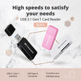 Đầu đọc thẻ nhớ USB 3.0 Transcend RDF5K Card Reader - Màu đen - Model TS-RDF5K
