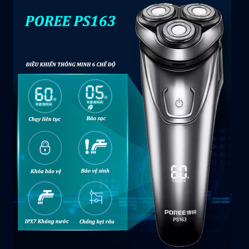Máy cạo râu FLYCO Porre PS163 tặng kèm tỉa lông mũi Elept