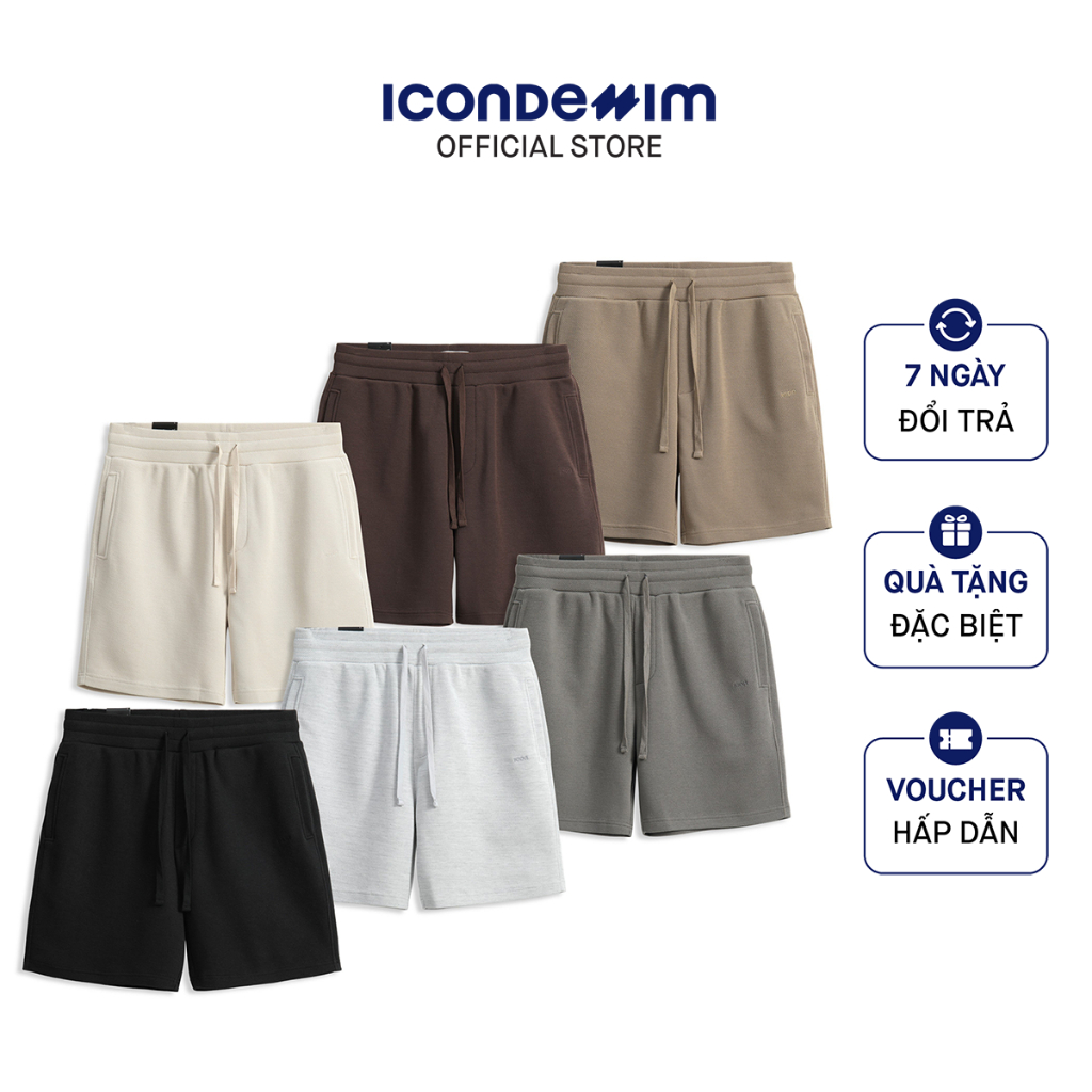 [Mã FADEP2212 giảm 10k đơn từ 99k] Quần Short Nam ICONDENIM Pique Regular QSID0138