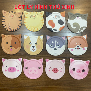 l 80++ MẪU | Đế Lót Ly – Lót Cốc bằng gốm sứ hình Thú Cưng dễ thương - Vy An Group