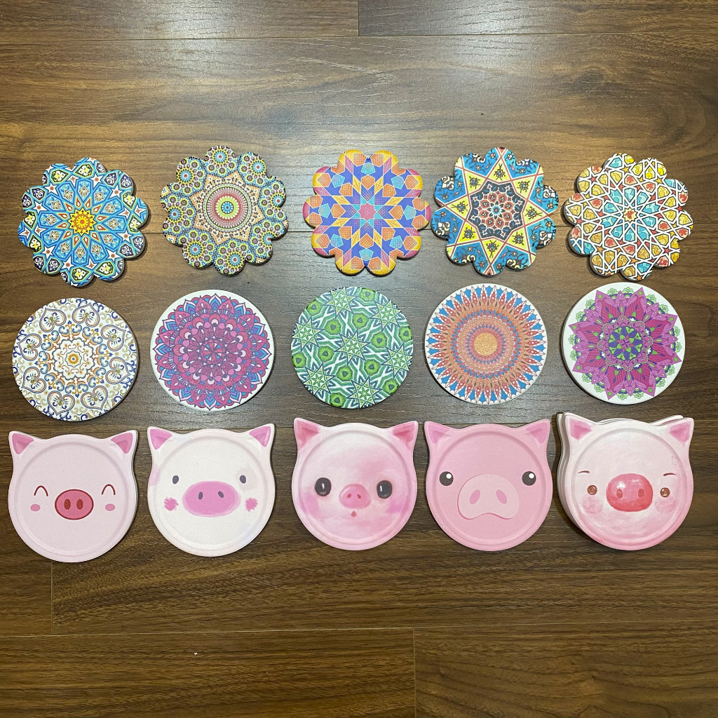 L 30++ MẪU | Đế Lót Ly – Lót Cốc bằng gốm sứ hình Thú Cưng dễ thương