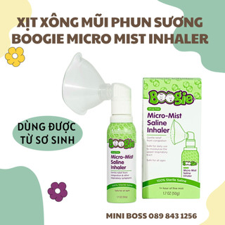 Xịt xông mũi họng phun sương Boogies Micro-Mist Saline Inhaler có thiết kế ống chụp mũi cho bé từ sơ sinh