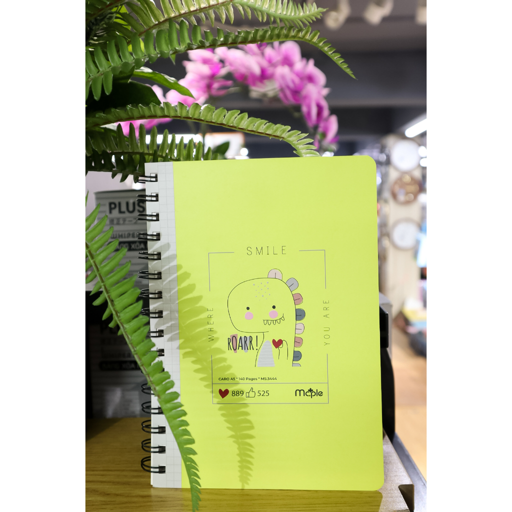 Sổ lò xo Mc.ple 𝟑𝟒𝟒𝟒 Khủng long/ Mèo ruột Caro