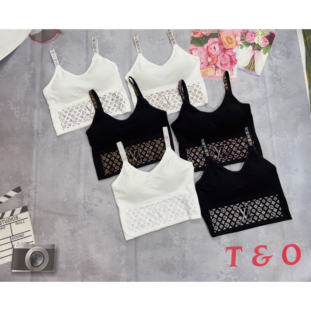 Áo bra 2 day đính đá hang quảng châu cao cấp