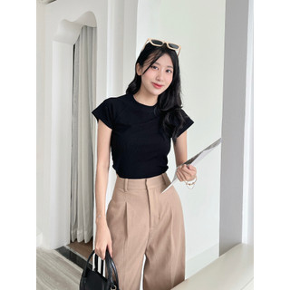 Áo croptop GAGO tay ngắn cổ tròn chất thun cotton GA4435