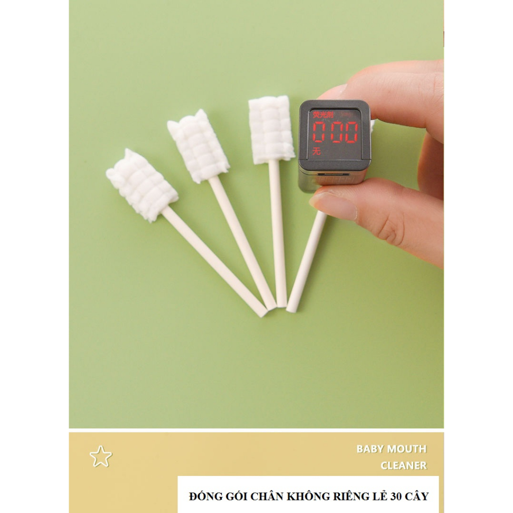 Rơ Lưỡi Cho Bé Hộp 30 Que Tưa Lưỡi Cao Cấp Cho Trẻ Sơ Sinh An Toàn CIYUANSD