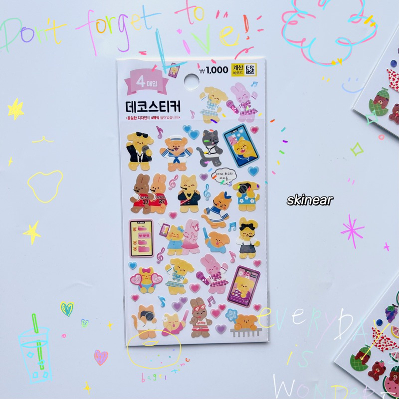 Hàng Sẵn |Sticker Daiso Hàn Quốc decor chính hãng | skinear sticker