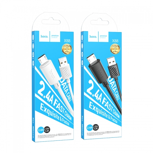 Dây sạc nhanh 2.4A Samsung/Oppo H.oco X.88 đầu Micro dây dẻo TPE dài 1M