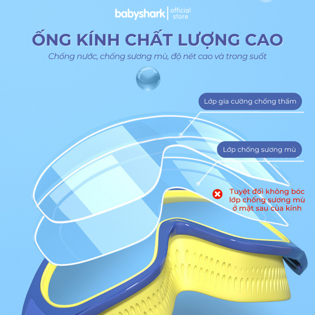 Combo Kính Bơi Trẻ Em YouYou chính hãng kèm mũ bơi, kính bơi góc rộng chống thấm nước, chống sương mù và tia UV