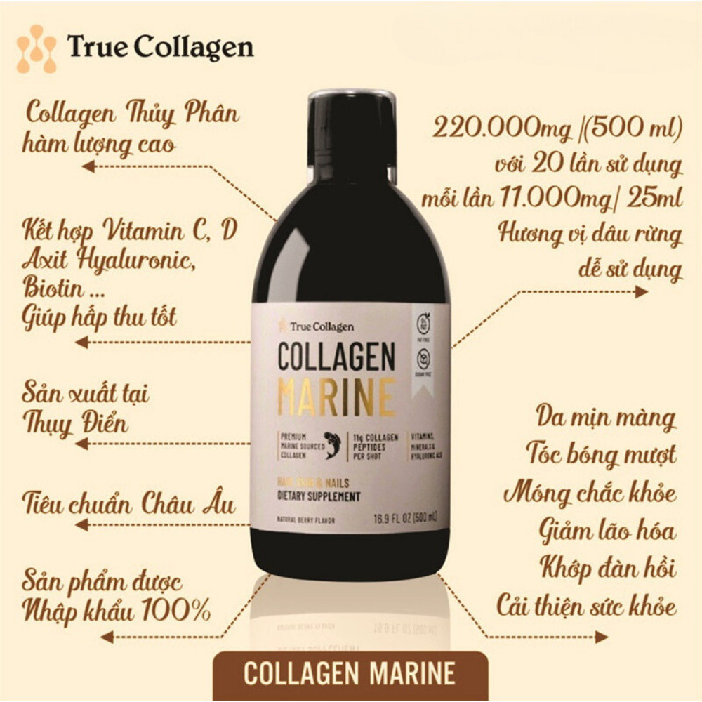 True Collagen Marine Thụy Điển hàm lượng cao 220.000mg cơ thể hấp thụ tốt - CHUSA