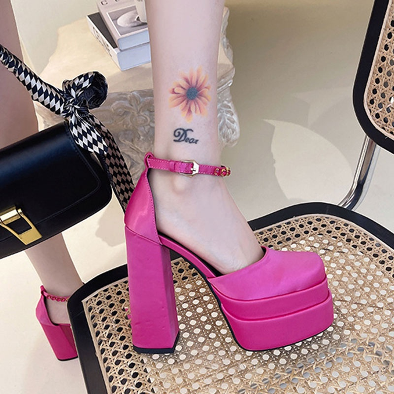 Giày cao gót nữ đính đá phong cách Âu Mỹ chất vãi satin bóng mịn cao cấp 2023