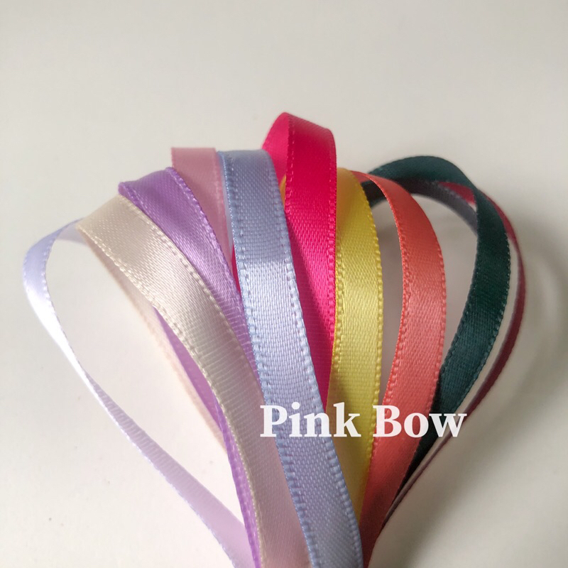 Dây ruy băng trơn 0,6cm dùng để Gói hộp quà/Buộc tóc/Dây treo trang trí tiệc tùng đủ màu sắc Pastel Hàn Quốc