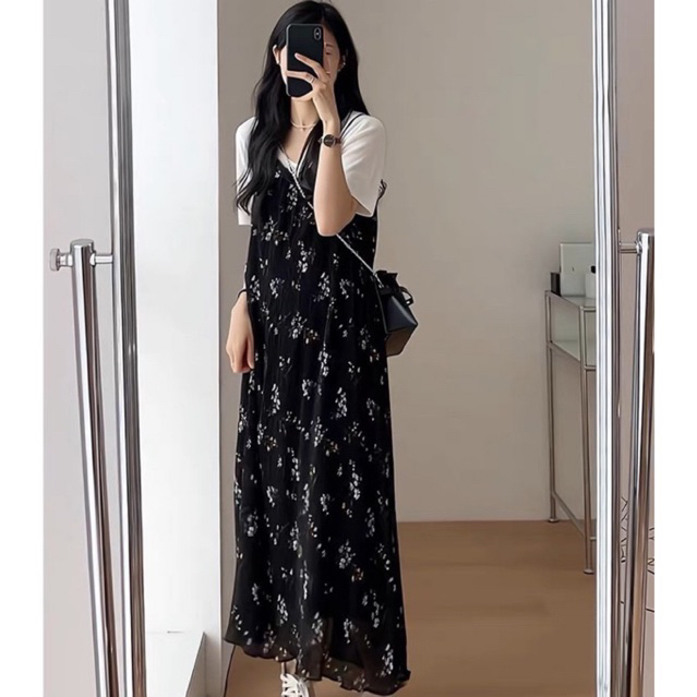 VÁY HAI DÂY HOA NHÍ ĐAI DÁNG SUÔNG NHẸ NHÀNG CICI.HOUSE