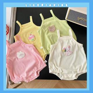 Bodysuit cho bé gái chất thun Hàn mềm mát cho bé gái sơ sinh, Đồ bộ body 2 dây bé gái dễ thương
