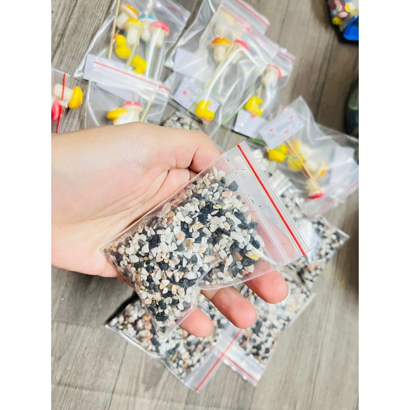 Túi Sỏi 3 màu trang trí chậu cây, hồ cá, thuỷ sinh