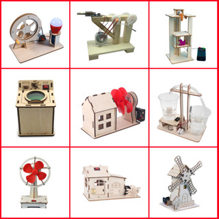 Combo Đồ Chơi Stem - Đồ Chơi Lắp Ráp Mô Hình Diy Cối Xoay Gió, Đèn Ngủ, Máy Phát Điện, Quạt, Thang Máy, Máy Hút Bụi