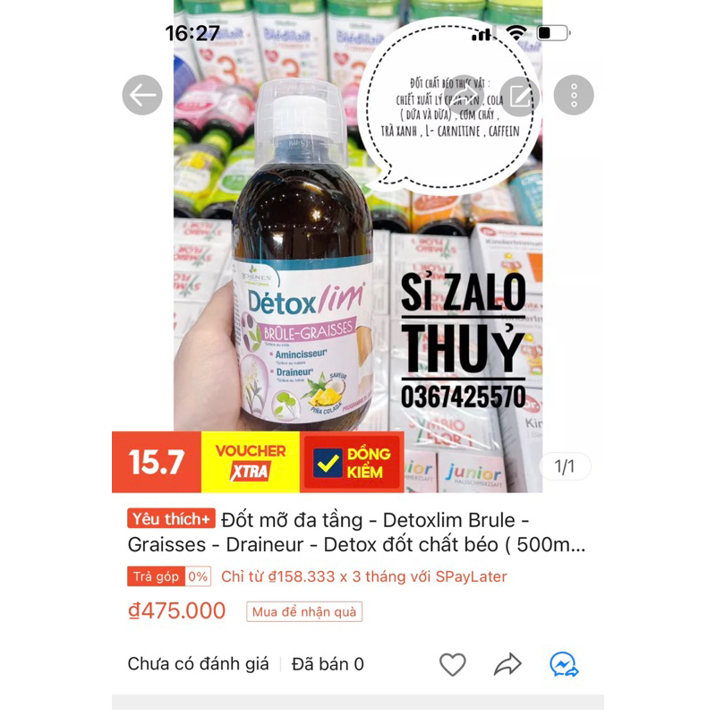 Nước trái cây Detox Milical Draineur của Pháp date 2024-25