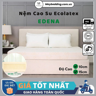 Nệm cao su thiên nhiên edena ecolatex, bảo hành 10 năm - hàng chính hãng