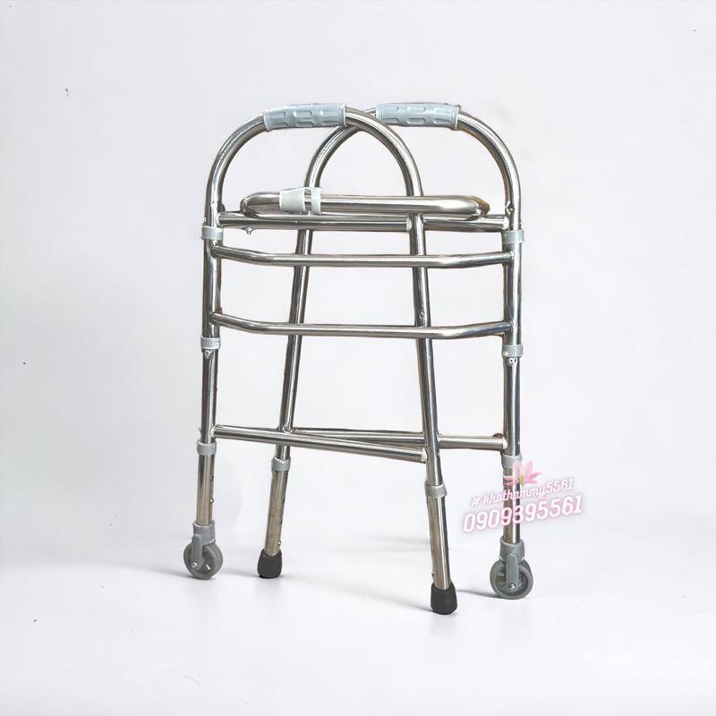 Khung tập đi có bánh xe dành cho người già, người khuyết tật - Inox Việt Nam