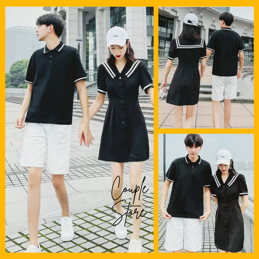 Đồ đôi nam nữ polo, đồ cặp nam nữ set couple áo nam đầm nữ có bigsize - đăng kèm HÌNH CHỤP THẬT