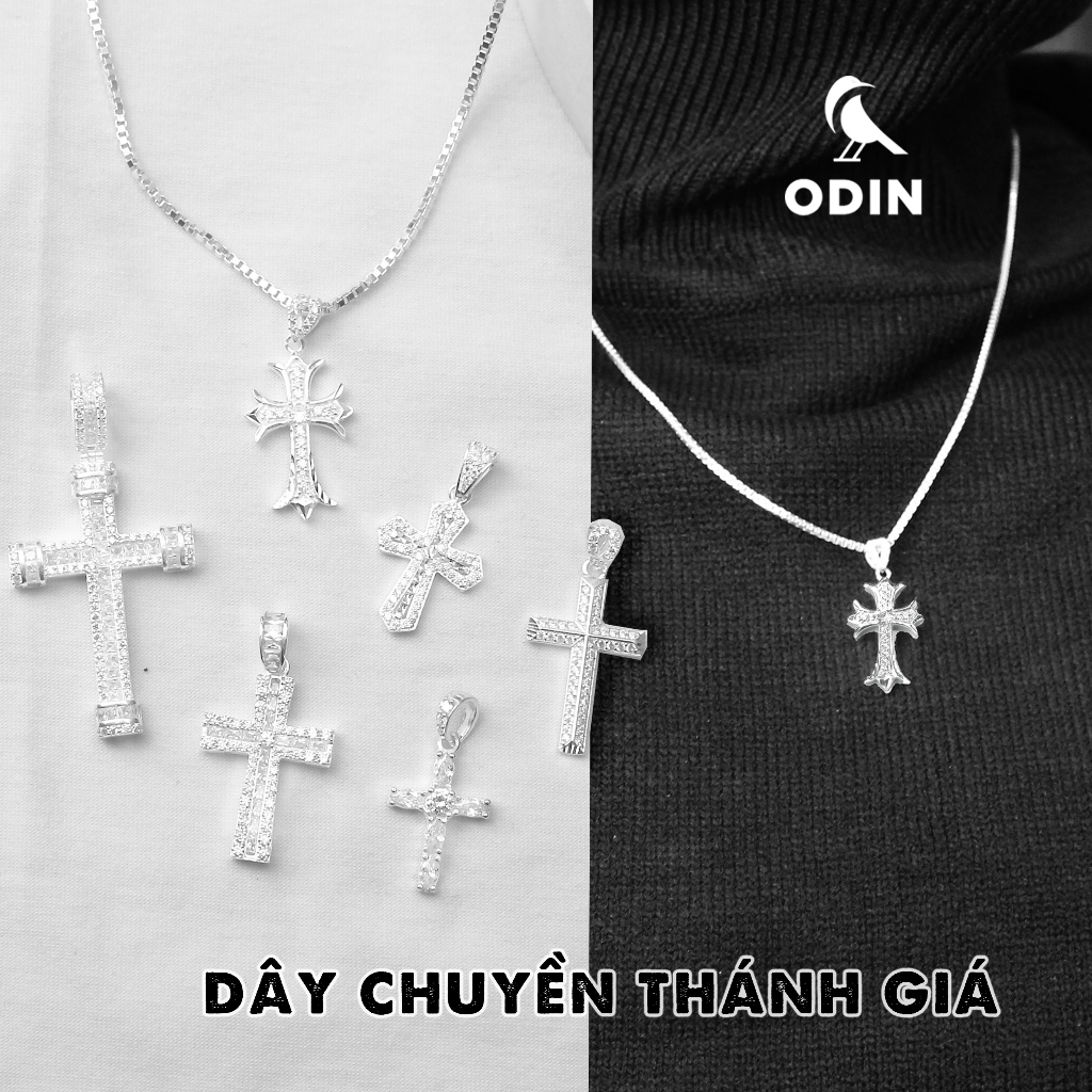 Mặt dây chuyền ODIN Thánh giá bạc s925 đính đá cz bảo hành 12 tháng (KHÔNG KÈM DÂY)
