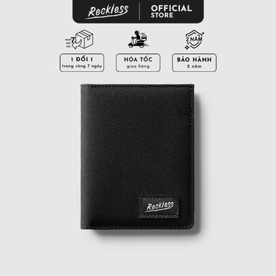 Ví Vải Đứng Thương hiệu Recklesstripwear Mark Wallet Màu Phối và Trơn Vải Polyester Trượt Nước, Hạn Chế Xù Vải, Bạc Màu
