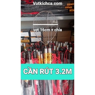 Cần vợt rút 3.2m 1 đầu vợt inox 1 chỉa tháo rời , vợt vớt cá xúc cá , bắt cá fishing