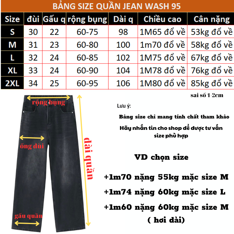 Quần jean dirt wash MÀU XANH 95