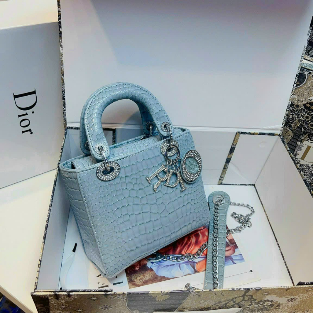 Túi Dior L.A.D.Y Croc Sp trắng - Shop Lynh