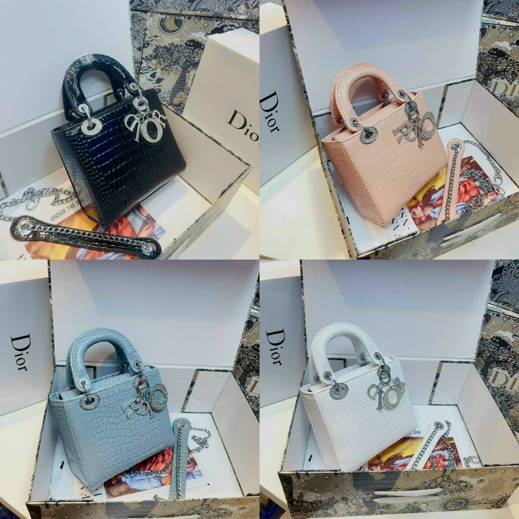 Túi Dior L.A.D.Y Croc Sp trắng - Shop Lynh
