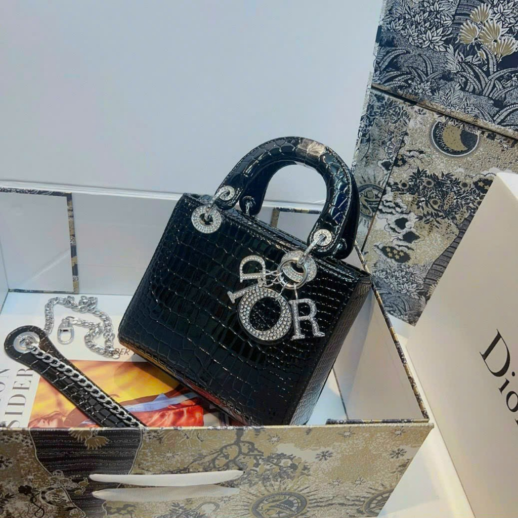 Túi Dior L.A.D.Y Croc Sp trắng - Shop Lynh
