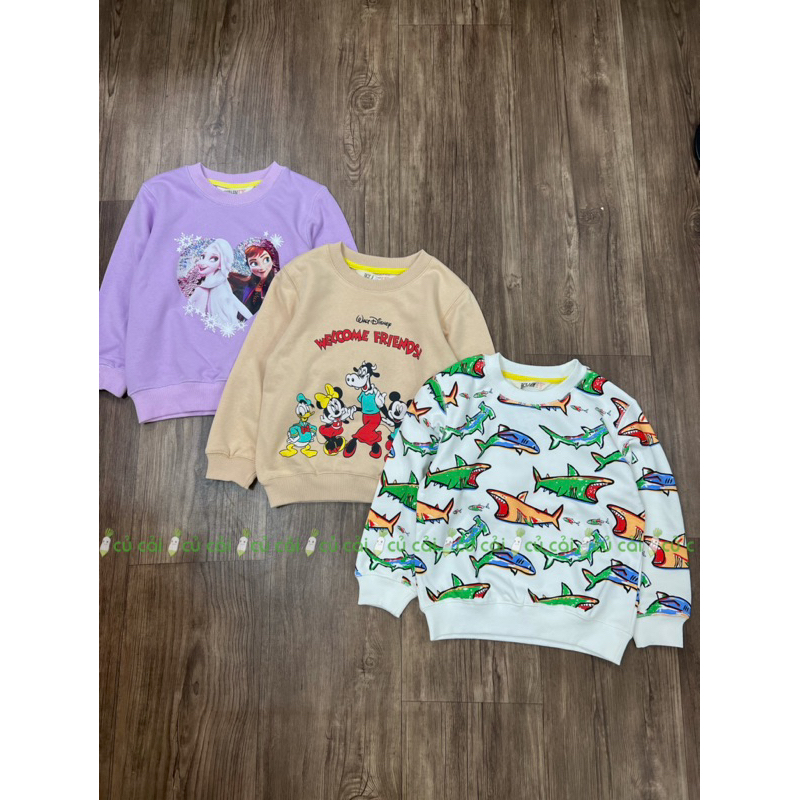 AD2310 Áo nỉ da cá BT BG Cá mập Mickey Elsa(13-33kg)