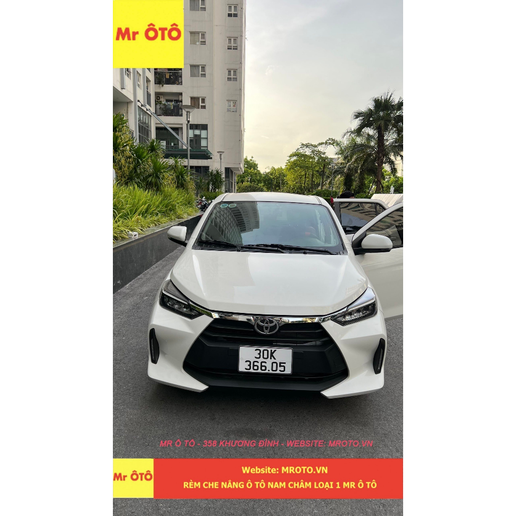 Rèm Che Nắng Xe Toyota WIGO 2023 Loại 1 Mr.OTO. Chuẩn Khít Theo Xe. Bảo Hành 2 Năm