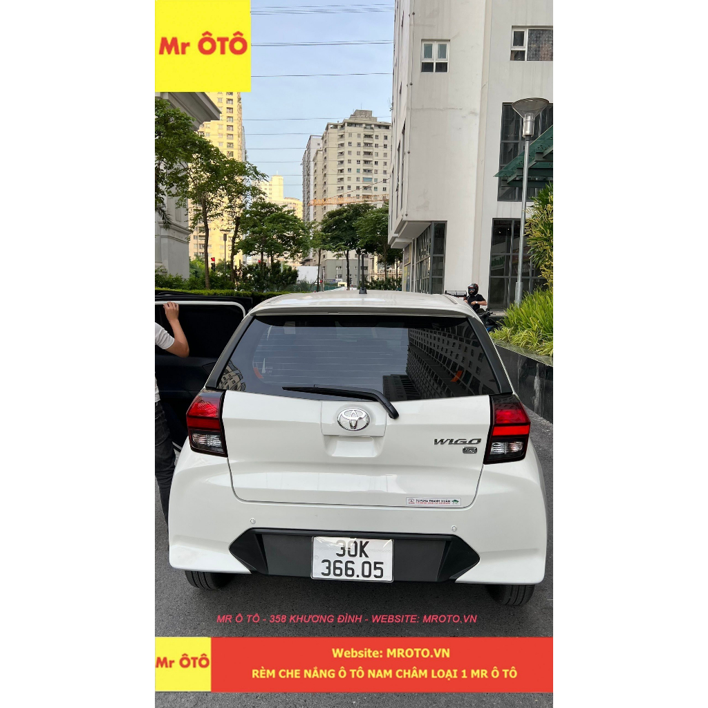 Rèm Che Nắng Xe Toyota WIGO 2023 Loại 1 Mr.OTO. Chuẩn Khít Theo Xe. Bảo Hành 2 Năm