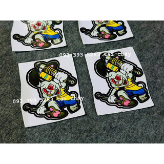 [1 MIẾNG ] TEM STICKER THỎ CẦM PHUỘC OHNLINS DÁN TRANG TRÍ XE