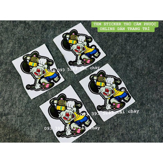 [1 MIẾNG ] TEM STICKER THỎ CẦM PHUỘC OHNLINS DÁN TRANG TRÍ XE