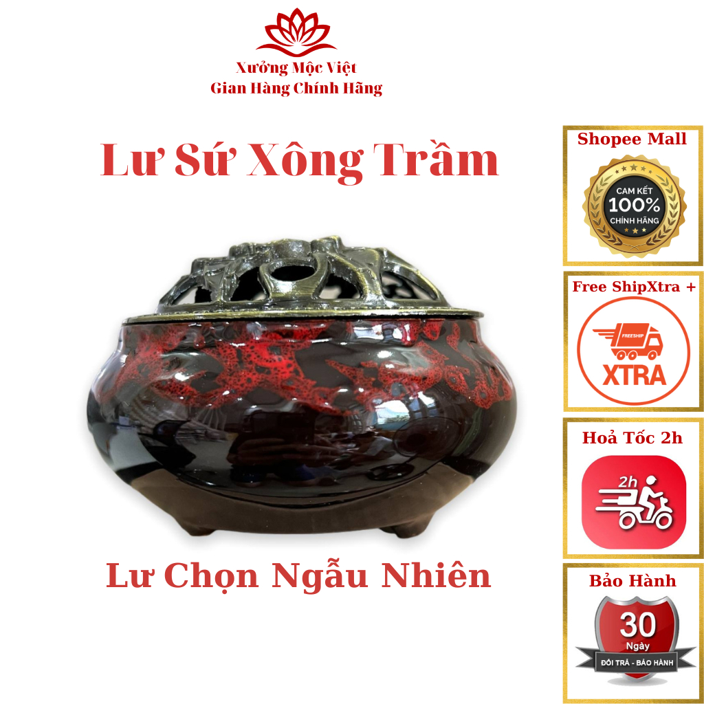 Lư Sứ Xông Trầm Hương Cao Cấp Xưởng Mộc Việt