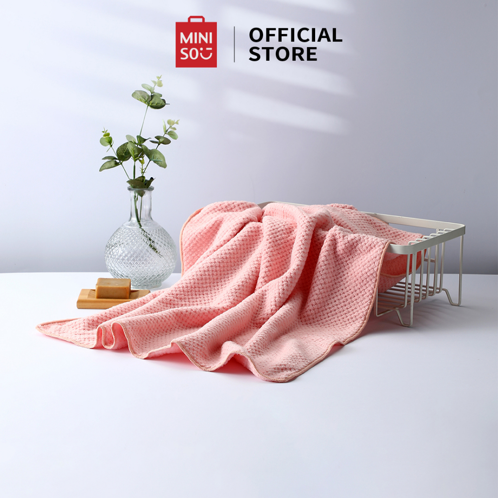 Khăn Jacquard trơn cổ điển MINISO Thấm nước dày Khăn mặt khô nhanh Khăn mặt Khăn sợi nhỏ