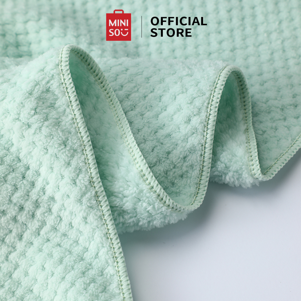 Khăn Jacquard trơn cổ điển MINISO Thấm nước dày Khăn mặt khô nhanh Khăn mặt Khăn sợi nhỏ