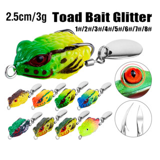  Mồi Câu Cá Giả Mini Hình Ếch Nhảy Ếch 2.5cm   3g Mềm 8 Màu Có Móc Kép,Mồi Giả Câu Cá Lóc Máy Câu Cá Tiện Dụng 