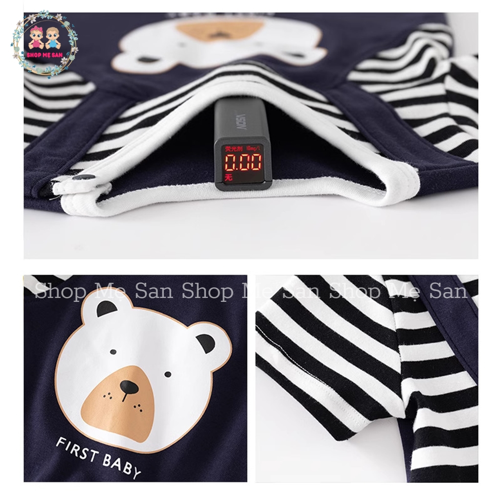 Bodysuit Cho Bé, Bodysuit Cho Bé Trai Chất Liệu Cotton Mềm Mịn Thoáng Mát Cùng Hoạ Tiết Gấu Dễ Thương