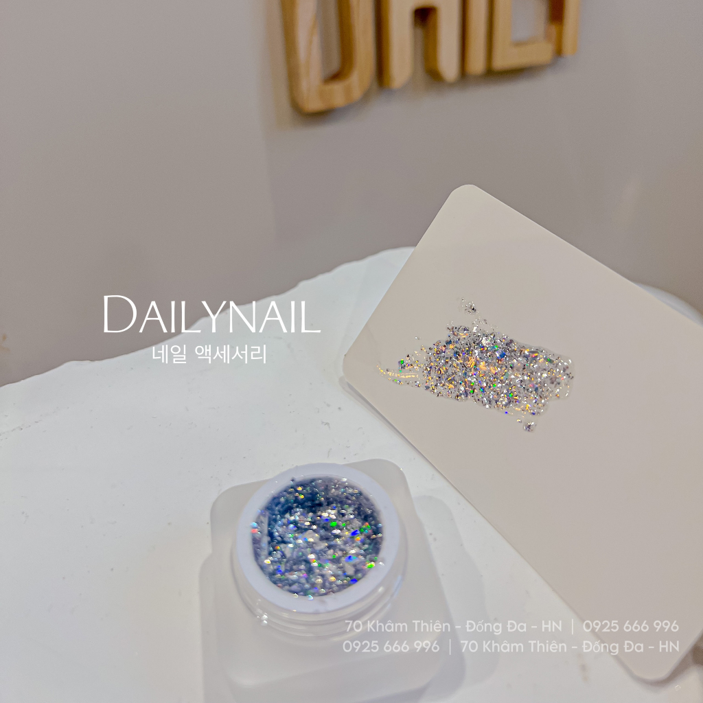 Hũ Gel vuông nhũ siêu sáng Platinum