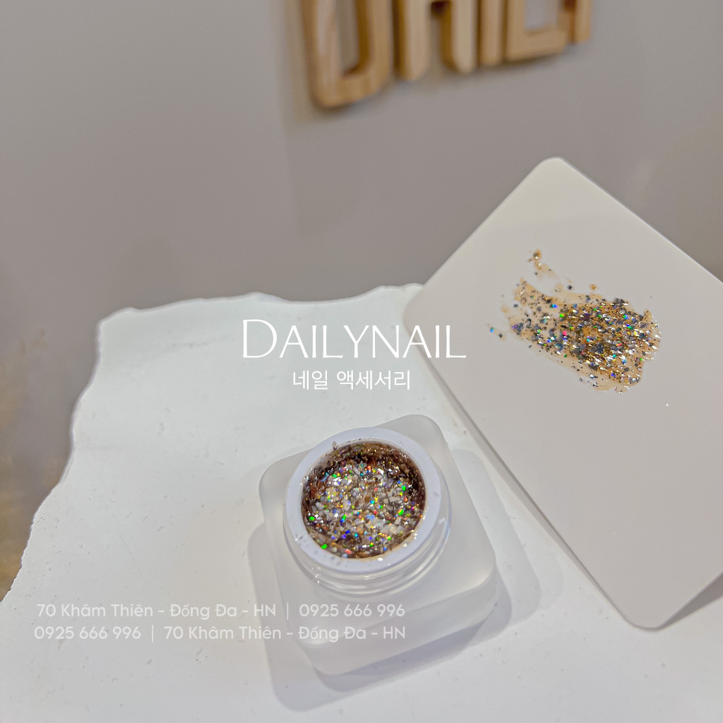 Hũ Gel vuông nhũ siêu sáng Platinum