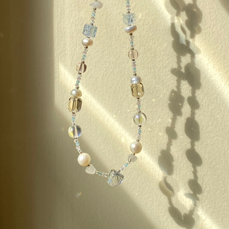 Vòng cổ xâu hạt PONY lấp lánh pha lê mini  - VUONQUOA