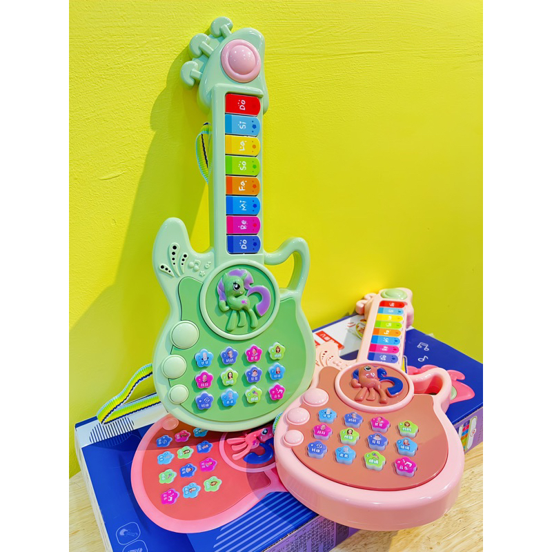 Đàn Ghita Phát Nhạc cho bé  Kèm Đèn Led và âm nhạc chất liệu cao cấp an toàn cho bé chơi