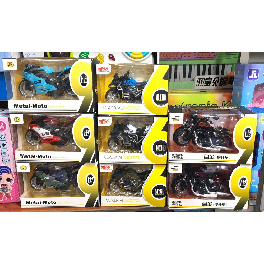 MÔ HÌNH XE MOTO PKL CHẤT LIỆU NHỰA CAO CẤP - XE CÓ NHẠC ĐÈN ĐI KÈM CỰC KÌ VUI NHỘN - CHẠY BÁNH ĐÀ